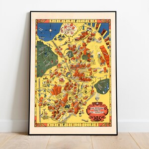 Carte illustrée de la route des fêtards à San Francisco| Art mural californien| Ancienne affiche de carte| Art mural de carte décorative| Affiche encadrée