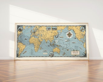 World War 2 Military Map Poster| WW2 Maps| WWii Prints| Panoramic Map Wall Art| Large Map Print Wall Decor| Vintage Maps Wall Print