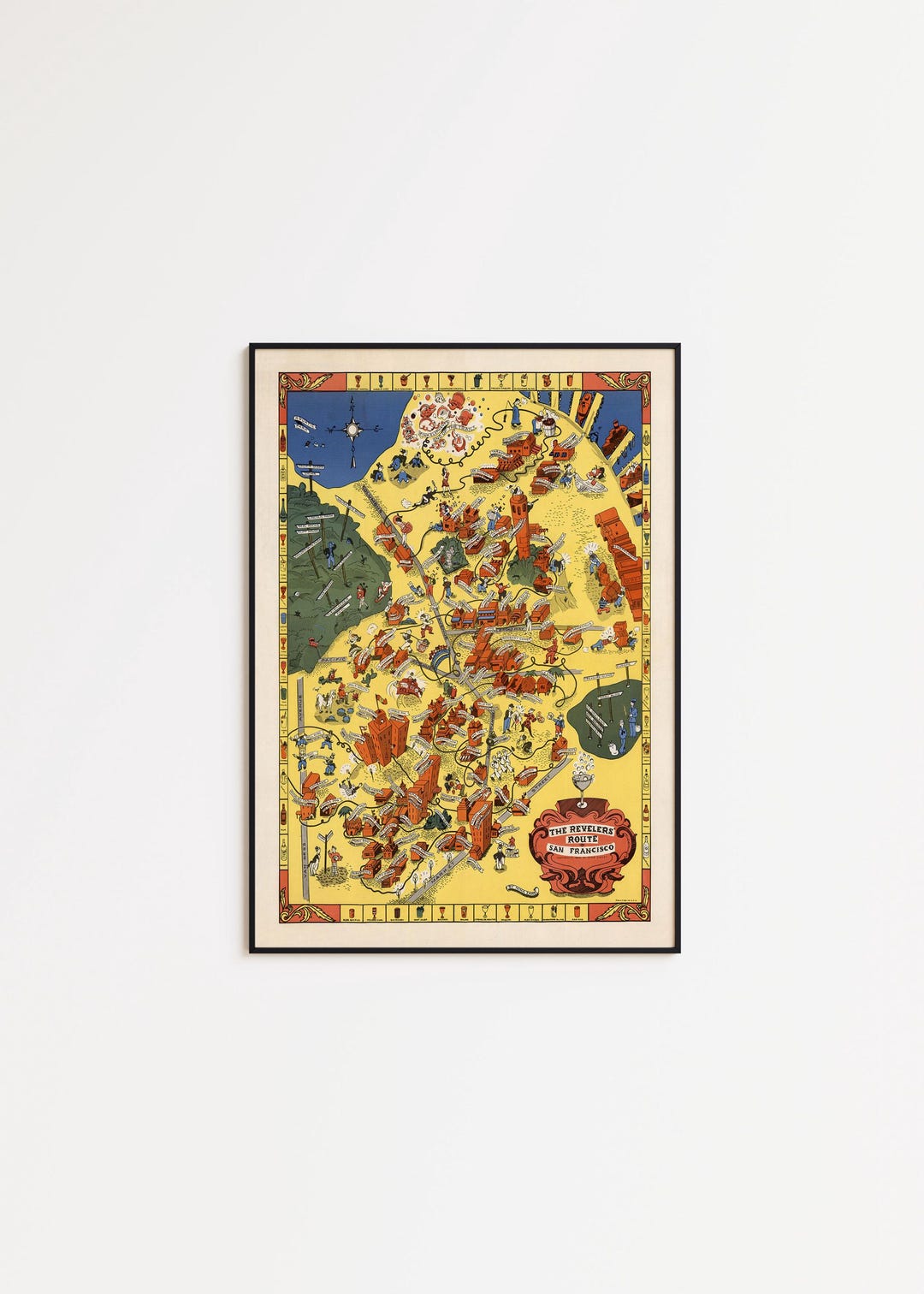 San Francisco Pictorial Map Print: Vintage California Wall Art - Etsy