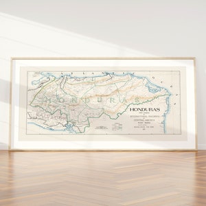 Honduras Karte Print| Kunstgeschichte| 1917 Honduras Karte Wand Kunst| Gerahmte Wandkunst| Leinwandbild | Poster Kunst| Drucke Wandkunst| Landkarte Wandbilder