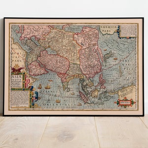 Map of Asia 1623| Gerardus Mercator| Old Map Wall Decor| Vintage Map Wall Art| Poster Print| Framed Art Print| Canvas Print Map