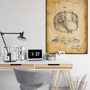 Snare Drum Patent Print Framed Art Print Vintage Poster Wall Decor Art Canvas Wall Poster Wall Art Prints Wall Prints image 2