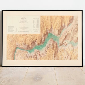 Kaart van Yosemite Valley| Oude kaart wanddecoratie| Vintage kaart kunst aan de muur| Posterafdruk| Ingelijste kunstafdruk| Canvas print kaart