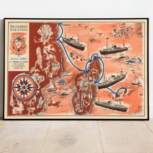 Póster del mapa de Madagascar para decoración de la pared/mapa vintage Impresión de pared de Madagascar/Arte de la pared del lienzo del mapa de Madagascar/Arte del cartel