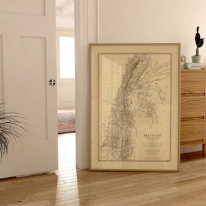 Zusammengesetzte Landkarte von Palästina 1861| Alte Karte Wanddekor | Vintage Karte Wandkunst | Posterdruck | Gerahmter Kunstdruck | Wandbild Map