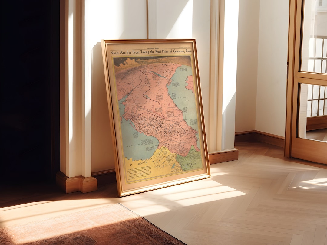 WWII Caucasus Map Print: Vintage War Map Art - Etsy