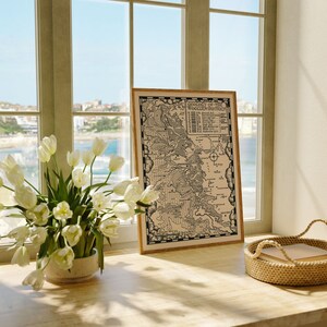 Geologische Karte von Woolen Distrikt, England| Old Yorkshire Map Print | Leinwandbild | Vintage Karte Poster | Home Wandkunst
