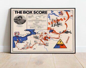 thumbnail image 2 of 2nd Armored Division 'Hell On Wheels' Military Map Print - WWII Axis War Reproduction 2 of 5