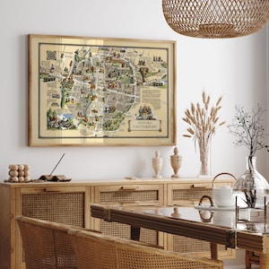Historische Karte von Canterbury| Alte Karte Wandkunst| Gewickelte Leinwand | Canterbury Wandkunst| Vintage Poster | Wand Kunst Druck