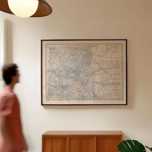 Kaart van de Wegen van Colorado 1920 Ingelijste poster print muurkunst Canvaskunst muurdecoratie