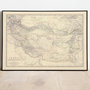Zusammengesetzte Karte von Persien und Afghanistan 1861| Alte Karte Wanddeko | Vintage Karte Wandkunst| Posterdruck | Gerahmter Kunstdruck| Leinwanddruck Karte