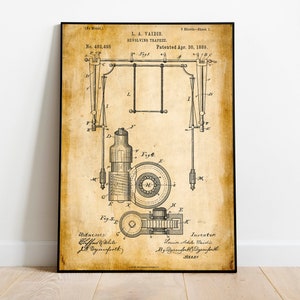 Gymnastics Patent Print| Framed Art Print| Vintage Poster Wall Decor| Art Canvas| Wall Poster| Wall Art Prints| Wall Prints