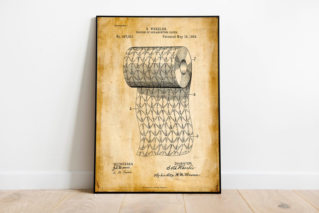 Toilet Paper Patent Print Framed Art Print Vintage Poster - Etsy