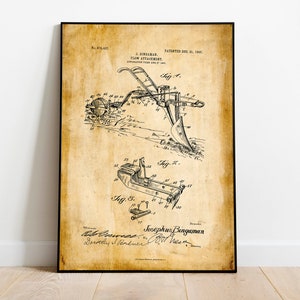 Plow Patent Print| Framed Art Print| Vintage Poster Wall Decor| Art Canvas| Wall Poster| Wall Art Prints| Wall Prints