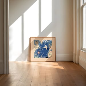 Mapa del vuelo de Charles Lindbergh de Nueva York a París/ Cartel de vuelo/ Regalos de piloto/ Cartel del mapa mundial/ Arte de aviación/ Mapas antiguos