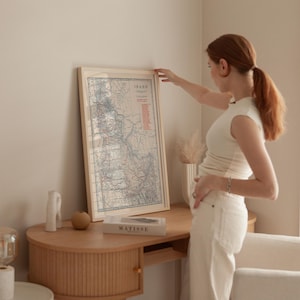 Kaart van de wegen van Idaho 1920 Ingelijste poster print muurkunst canvaskunst muurdecoratie