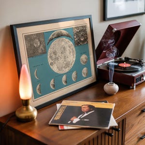 Vintage månfaser poster: Celestial Astronomi konsttryck bild 10