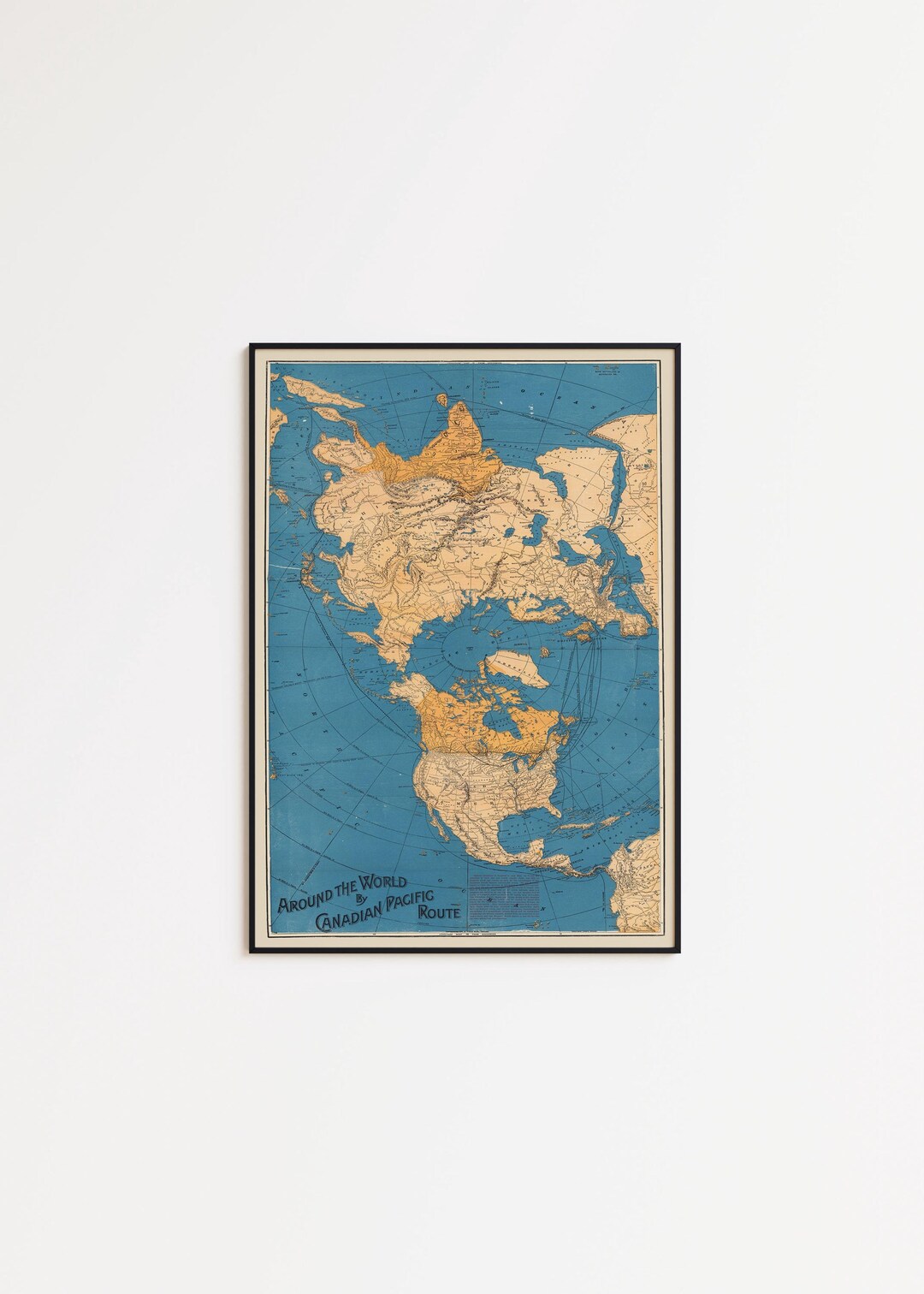 Vintage World Map Art Print: Framed Poster, Canvas Wall Decor - Etsy