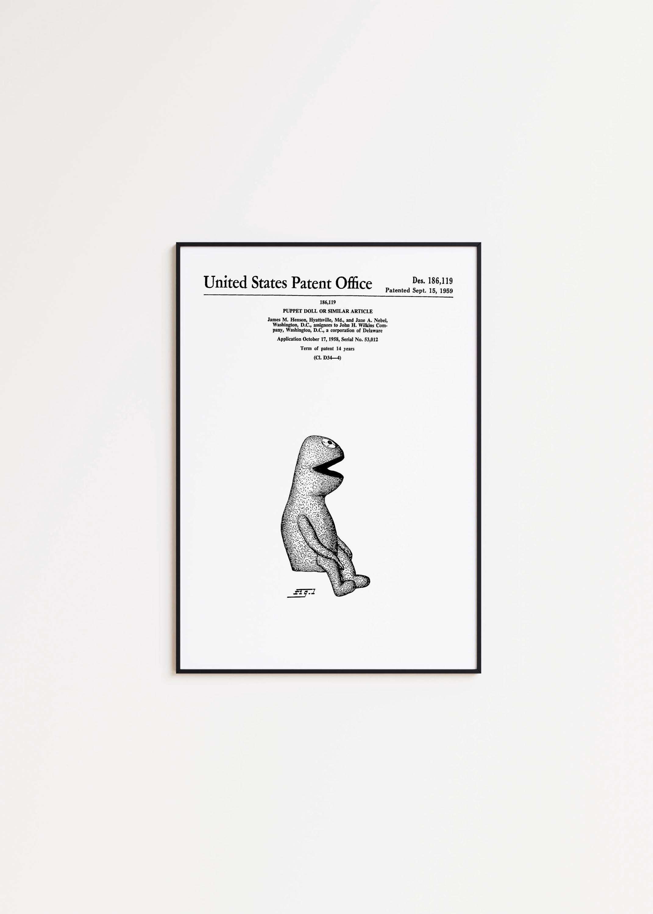 Kermit the Frog Patent Art Print: Vintage Wall Decor - Etsy