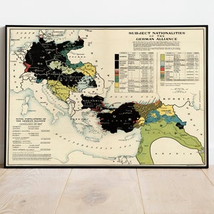 Mapa de la Alianza Alemana/ Mapas Antiguos/ Mapa Antiguo de la Primera Guerra Mundial/ Mapa de la Vieja Europa/ Mapas de Guerra Antiguos/ Mapa de la Primera Guerra Mundial/ Mapa de la Primera Guerra Mundial/ Mapa Militar/ Alemania