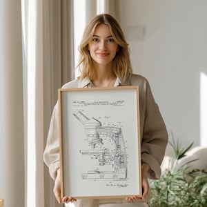 Stampa artistica del brevetto del microscopio: poster scientifico d'epoca