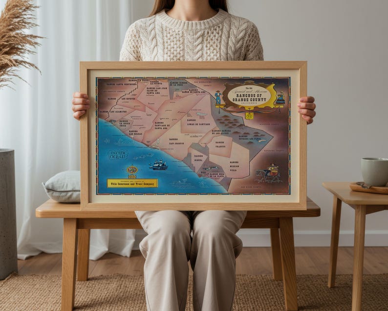 Vintage Orange County Ranchos Map: California Canvas Wall Art - Etsy