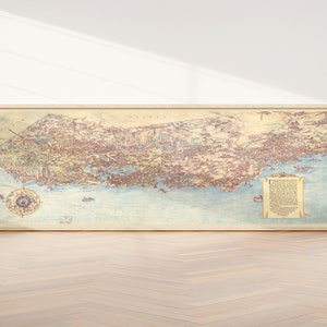 Vogelperspektive Karte von Cresent City und Cedarville| Panorama Karte Wandkunst| Große Landkarte Wanddeko | Vintage Karten Wandbild