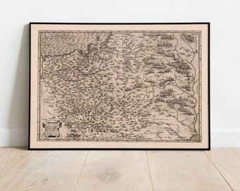 Historical Map of Poland 1570| Old Map Wall Decor| Vintage Map Wall Art| Poster Print| Framed Art Print| Canvas Print Map