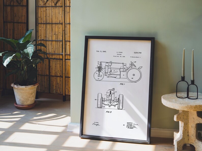 Tractor Patent Art Print: Vintage Farmhouse Wall Decor image 6