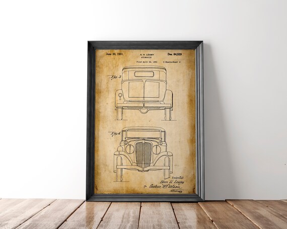 Automobile Prints Patent Prints Mechanic Gifts Garage Etsy