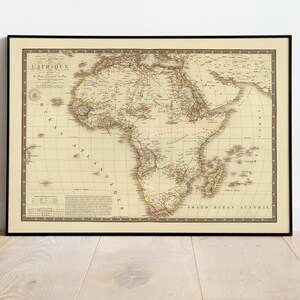 Mapa histórico de África 1828/ Decoración de pared de mapa antiguo/ Arte de pared de mapa vintage / Impresión de póster / Impresión de arte enmarcado / Mapa de impresión de lienzo