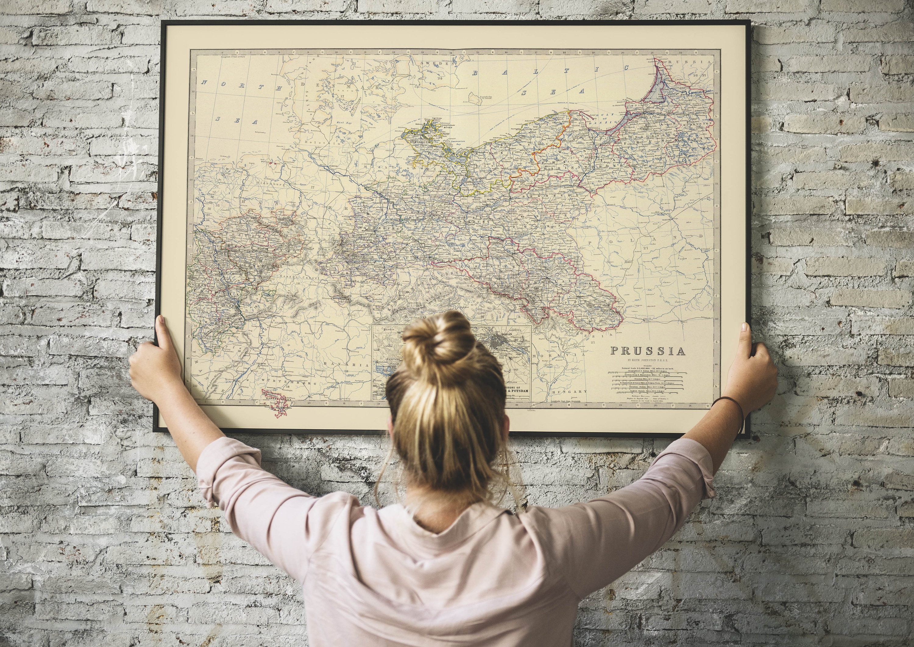Carte Ancienne De L'Empire Prussien Photo stock - Image of continent
