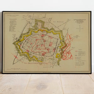 Montpellier City Map Wandbild | Gerahmte Karte Wanddeko | Montpellier Karte Kunstdruck | Posterdruck | Kunstdruck auf Leinwand | Karte Wandkunst Poster