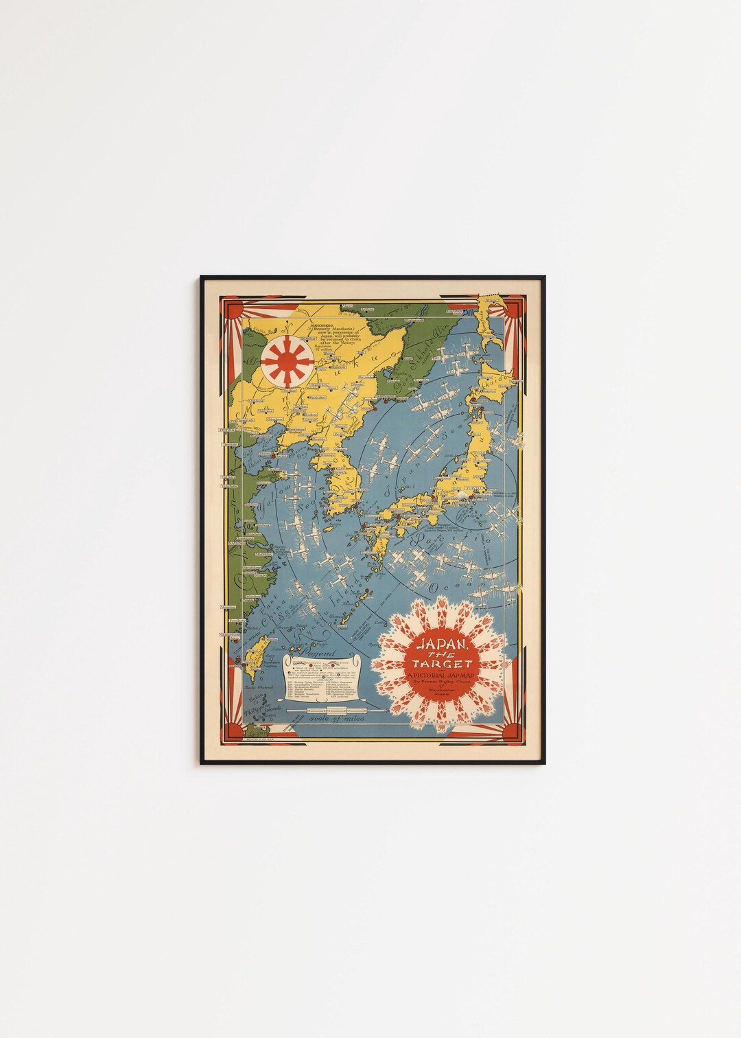 WWII Japan Map Poster: Vintage Military Wall Art - Etsy