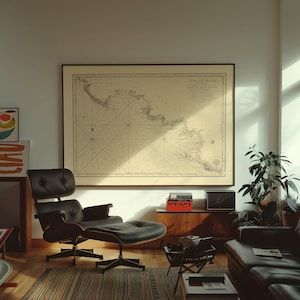 Póster enmarcado con carta náutica de las costas del sur de Francia desde Cassis hasta La Ciotat, impresión artística para pared, impresión artística, decoración de pared