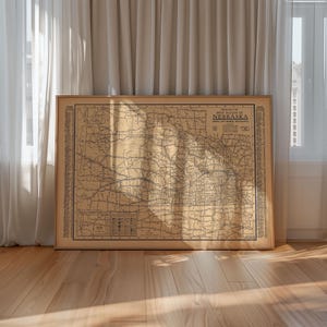 Kaart van de wegen van Nebraska 1926 Ingelijste poster print muurkunst canvaskunst muurdecoratie