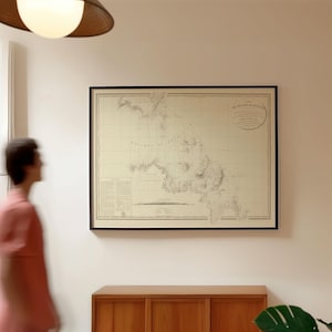 Póster enmarcado con la carta náutica de Bonifacio, estrecho de Córcega, 1823, impresión artística para pared, impresión artística, decoración de pared