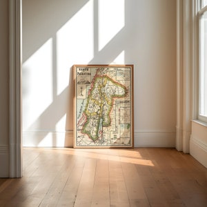 Palästina Karte Wandbild| 1869 Palästina Karte| Posterdruck | Leinwanddruck Wandkunst | Alte Karte Wand Kunst Poster | Gerahmte Karte Wand Dekor