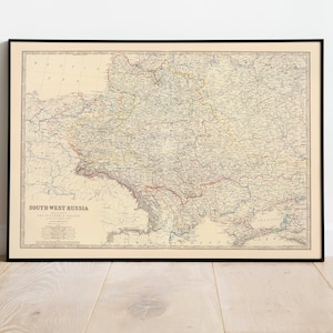 Zusammengesetzte Karte von Westrussland und Königreich Polen 1861| Karte Wanddeko | Karte Wandkunst| Posterdruck | Gerahmter Kunstdruck| Leinwanddruck Karte
