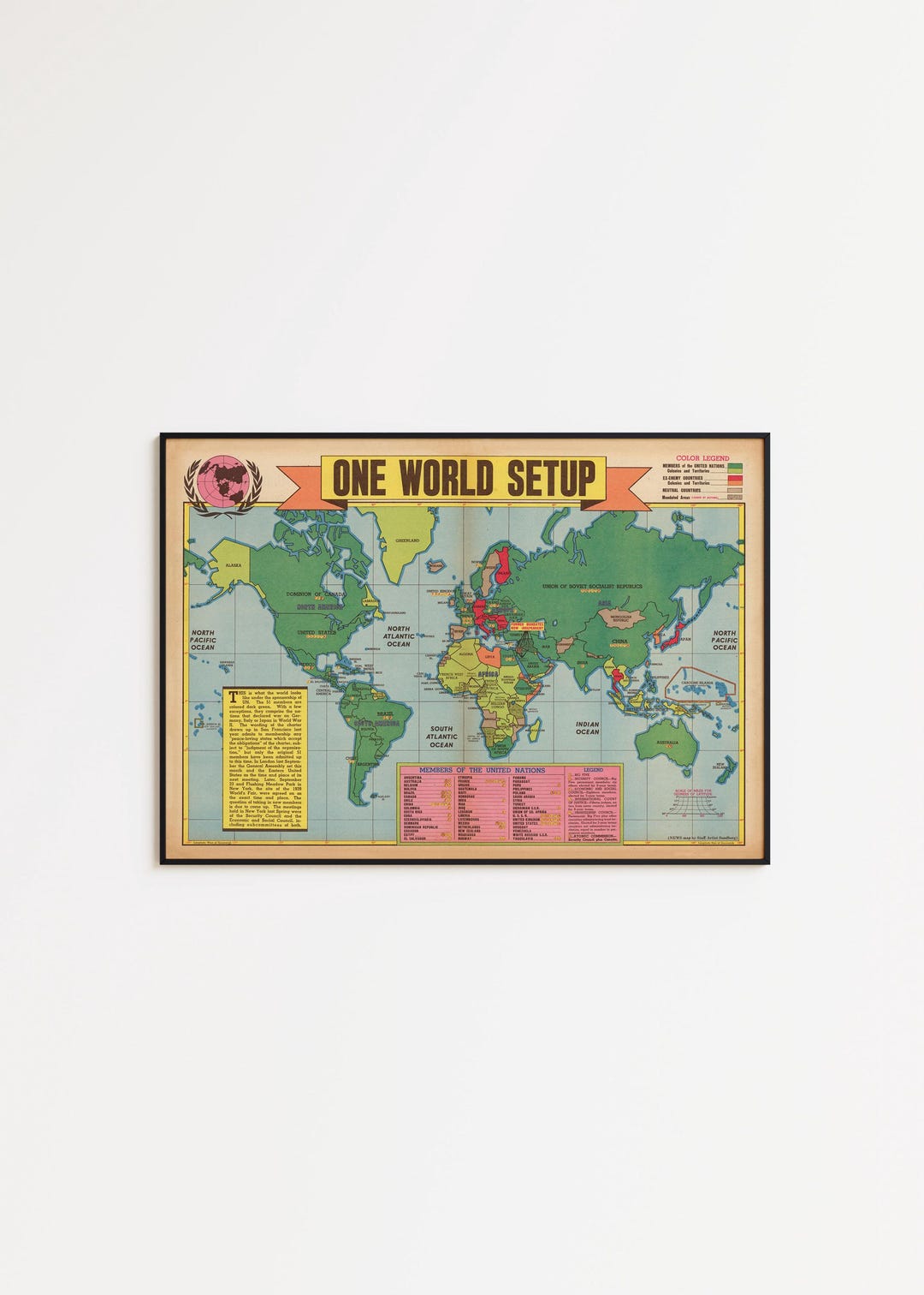 WWII Map Print: Vintage War Map Poster, Canvas Art - Etsy