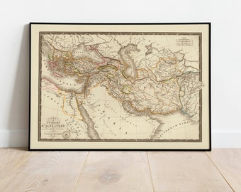 Historical Map of Alexander the Great| Old Map Wall Decor| Vintage Map Wall Art| Poster Print| Framed Art Print| Canvas Print Map