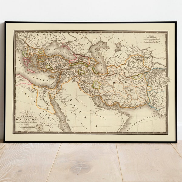 Historical Map of Alexander the Great| Old Map Wall Decor| Vintage Map Wall Art| Poster Print| Framed Art Print| Canvas Print Map