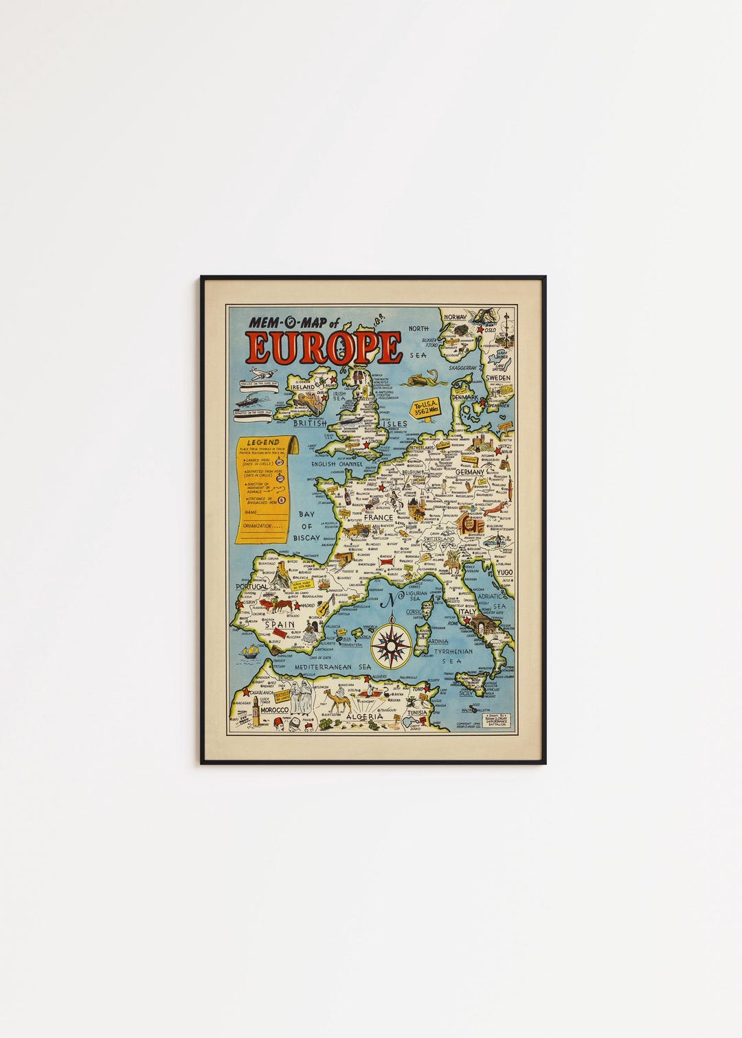 Vintage Map of Europe Poster Print: Old Europe Wall Art - Etsy