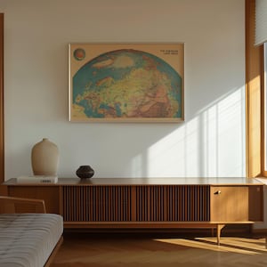 Landkarte Eurasien Landkarte aus den 1950er Jahren gerahmt Poster Druck Wand Kunst Leinwand Druck Wanddekor