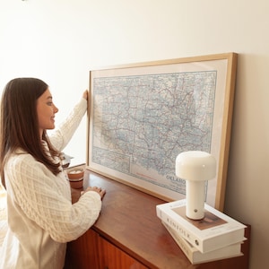 Map of the Roads of Oklahoma 1920 Ingelijste poster print muurkunst canvaskunst muurdecoratie