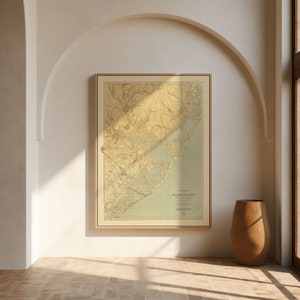 Topografische kaart van Egg Harbor| Barnegat Bay kaart afdrukken| Thuis kunst aan de muur print| Vintage kaart afdrukken| Muurkunst ingelijst| New Jersey kunst aan de muur