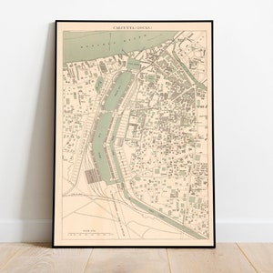 Historische Karte von Kalkutta| Landkarten von Indien| Posterdruck | Gerahmtes Wandbild| Leinwanddruck Wanddeko | Wandposter| Vintage Karte Wandkunst