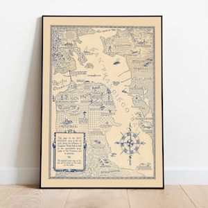 Historische Karte von San Francisco Bay Area| Poster Wandkunst| Leinwandbild Wandkunst| Vintage Karte Wandposter| San Francisco Bay Wand Kunstdruck