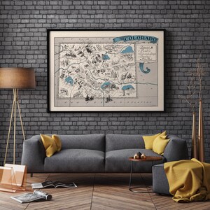 Map of State of Colorado Decorative Wall Art Prints on - Etsy