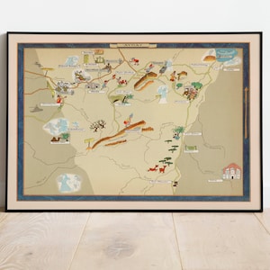 Avdat Map Print| Israel Map Posters| Canvas Print Wall Art| Pull Down Map| Israel Maps Wall Print| Middle East Maps Wall Art
